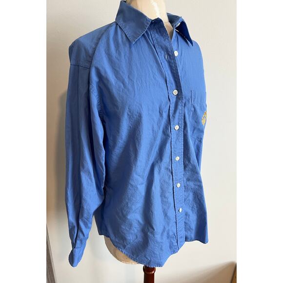 Lauren Ralph Lauren Embroidered Crown Chest Long Sleeve Button Up Size 8 - Picture 2 of 8